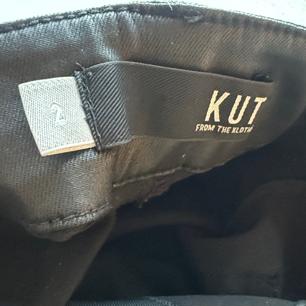 Kut From the Kloth Faux Leather Pants Women's Size 2 Black Color Straight Leg - Picture 10 of 11